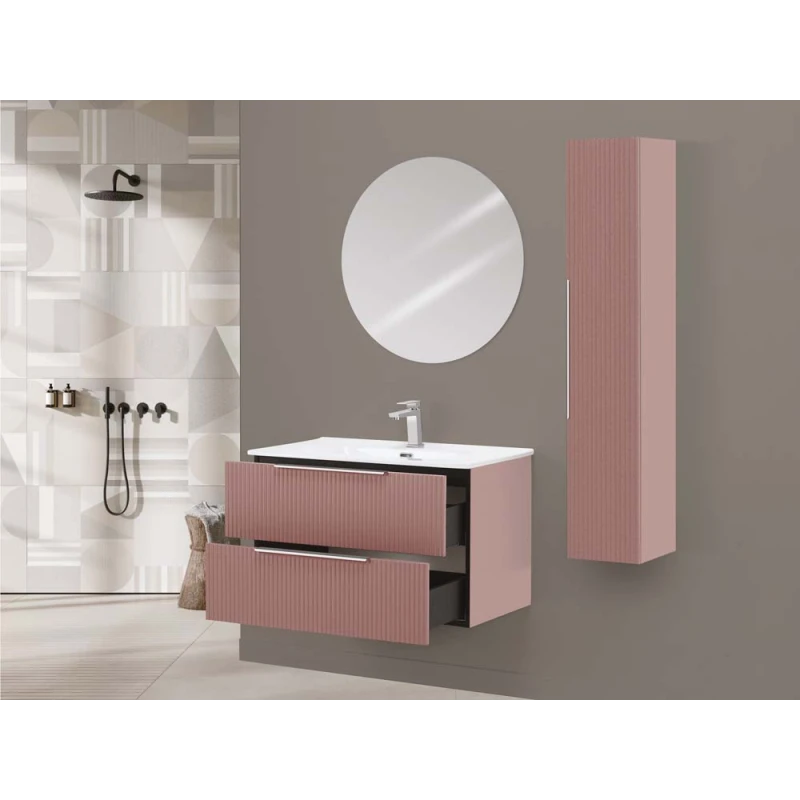 Mobile bagno Feridras Burano 80 cm rosa cannettato