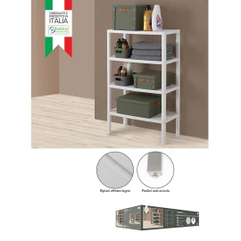 Scaffale Woody Feridras bianco effetto legno 69x34x115