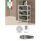 Scaffale Woody Feridras bianco effetto legno 69x34x115