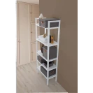 Scaffale Woody Feridras bianco effetto legno 69x34x115
