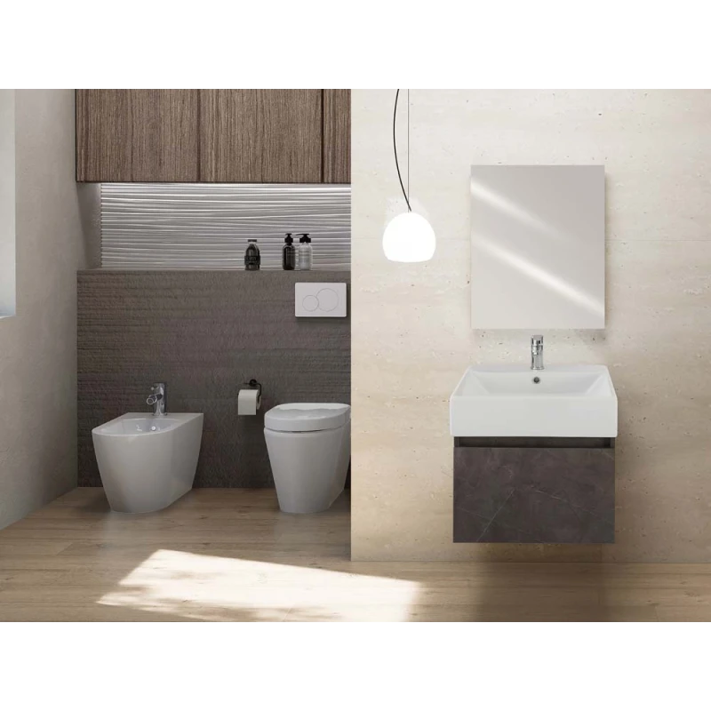 Feridras Kira 50 cm sospeso roccia con consolle in ceramica