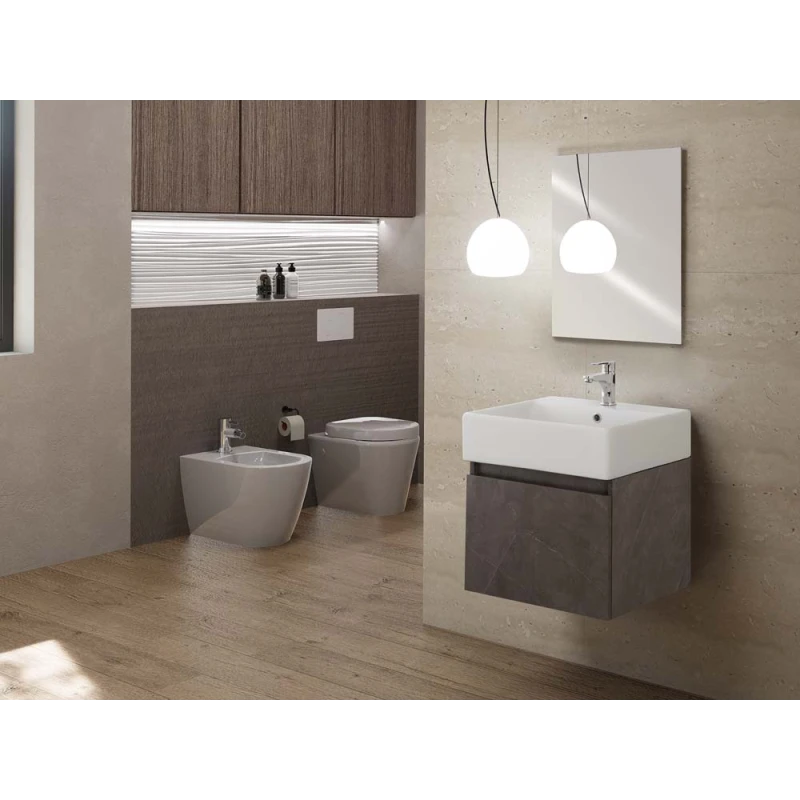 Feridras Kira 50 cm sospeso roccia con consolle in ceramica