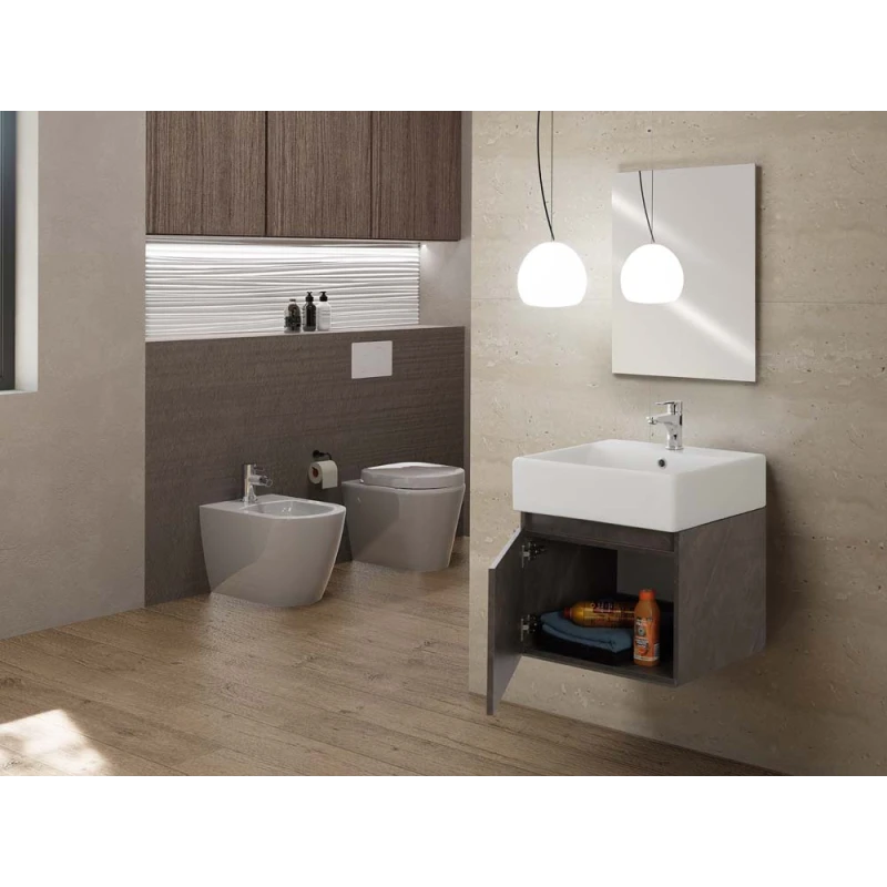 Feridras Kira 50 cm sospeso roccia con consolle in ceramica