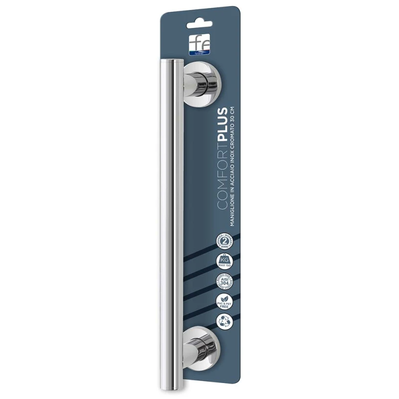 Maniglione bagno in acciaio inox 304 cromato 50,5 cm - Comfort Plus