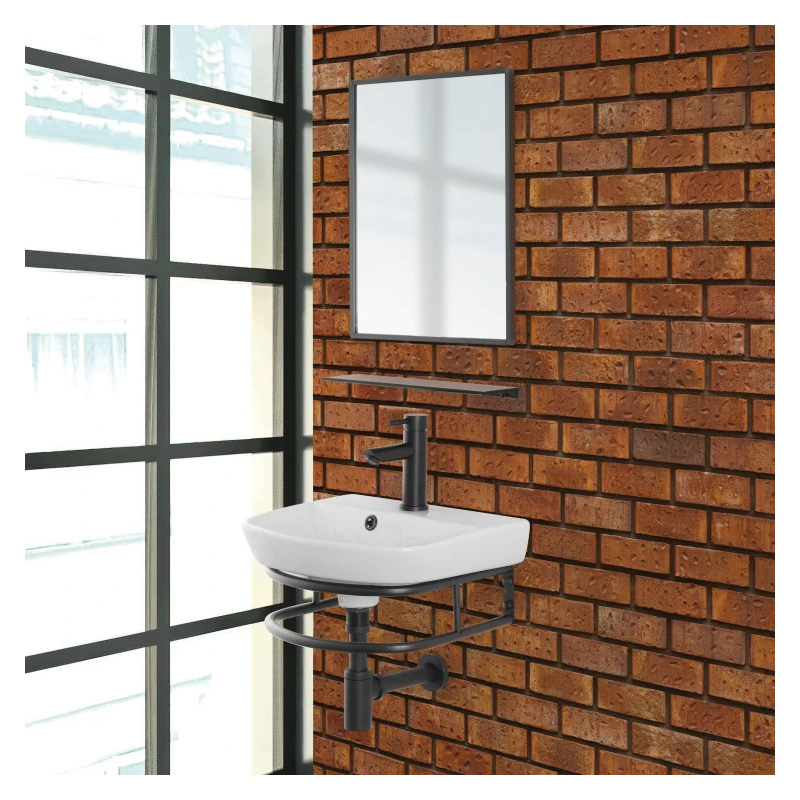 Feridras Borg 45 cm - Mobile bagno metallo nero