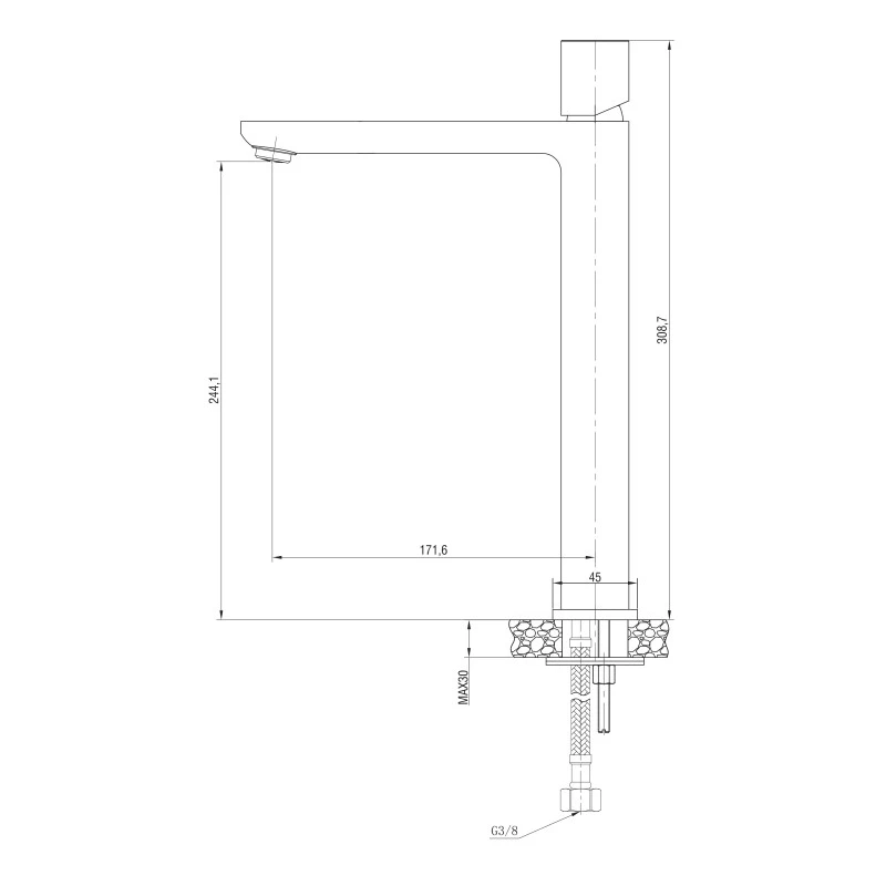 Miscelatore lavabo alto Feridras Lotus cromo