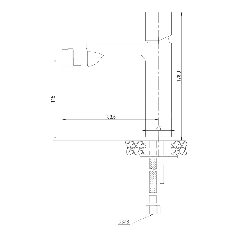 Miscelatore bidet Feridras Lotus in cromo