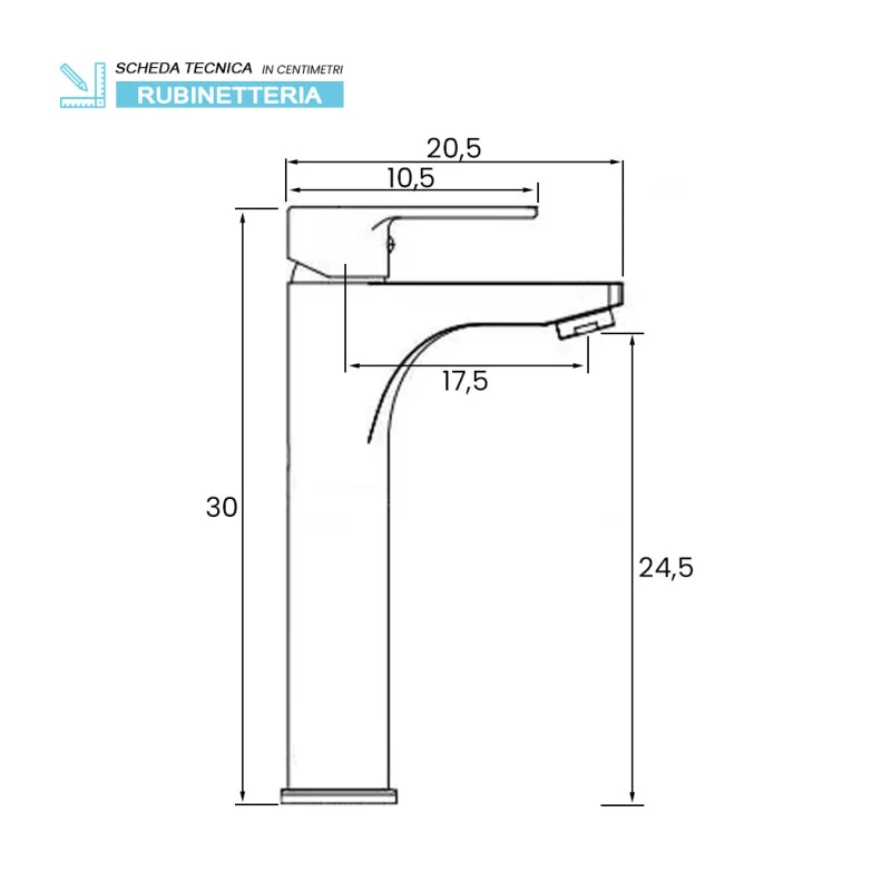 Miscelatore lavabo alto Feridras Iris cromato H30