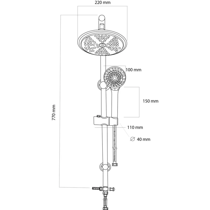 Colonna doccia Feridras Platinum H82 cromo