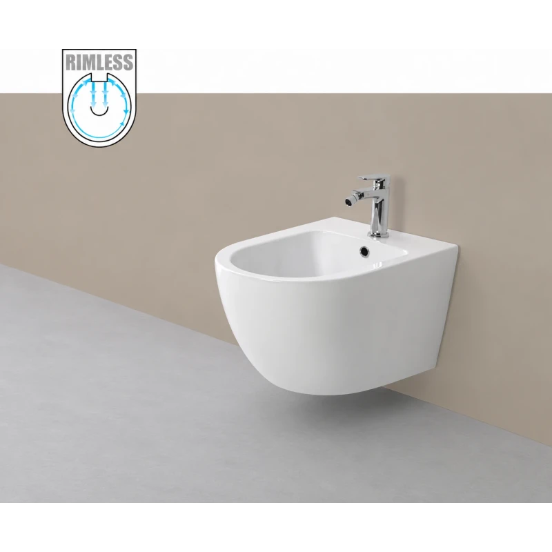 Bidet sospeso Feridras Serie T in ceramica
