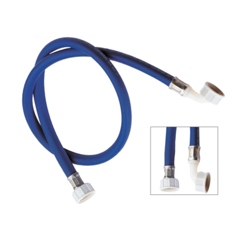 Tubo di carico per lavatrice, colore blu con curvetta 150 cm RR 291150BL