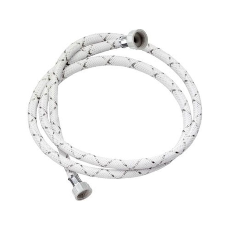 Tubo di carico con treccia in nylon bianco con banda grigia 150 cm RR 295150