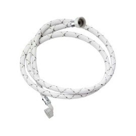 Tubo di carico con treccia in nylon bianco con banda grigia e curvetta 100 cm RR 296100