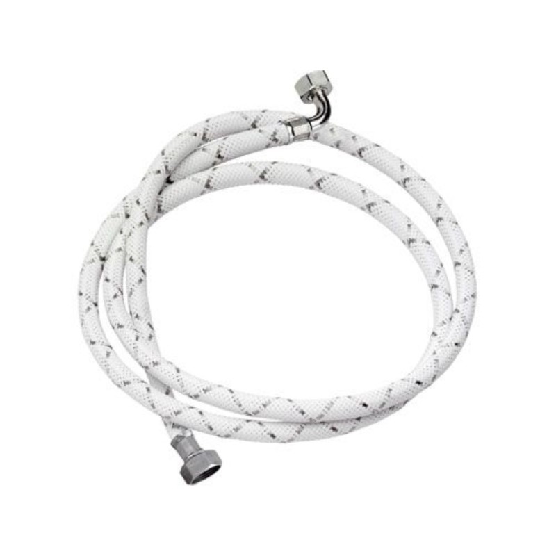 Tubo di carico con treccia in nylon bianco e dadi 150 cm RR 296OT150