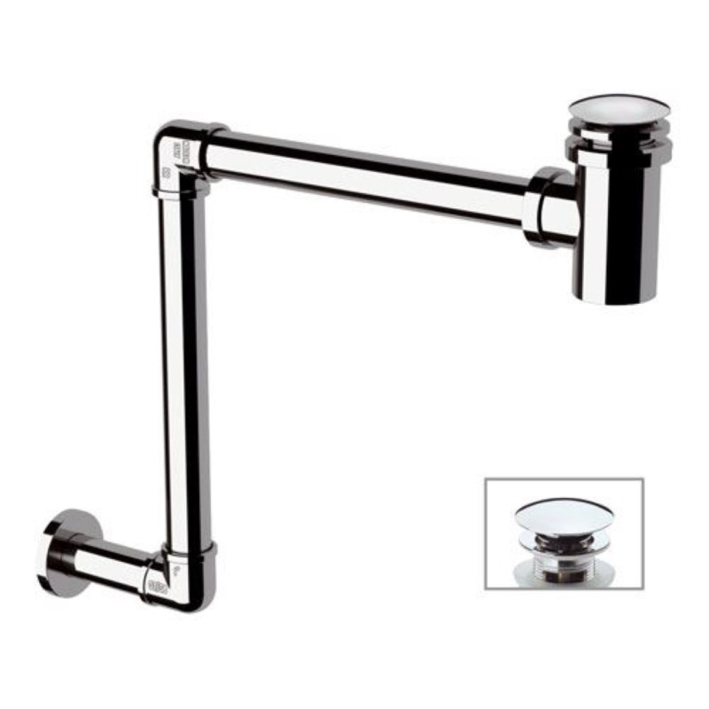 Sifone salvaspazio con piletta click-clack cromo RR 985