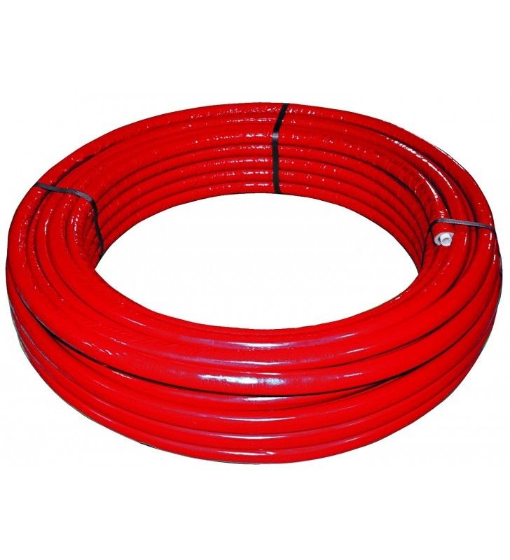 Rotolo mt. 50 tubo multistrato dm.20 rivestito rosso Idrobric SFURMT002750