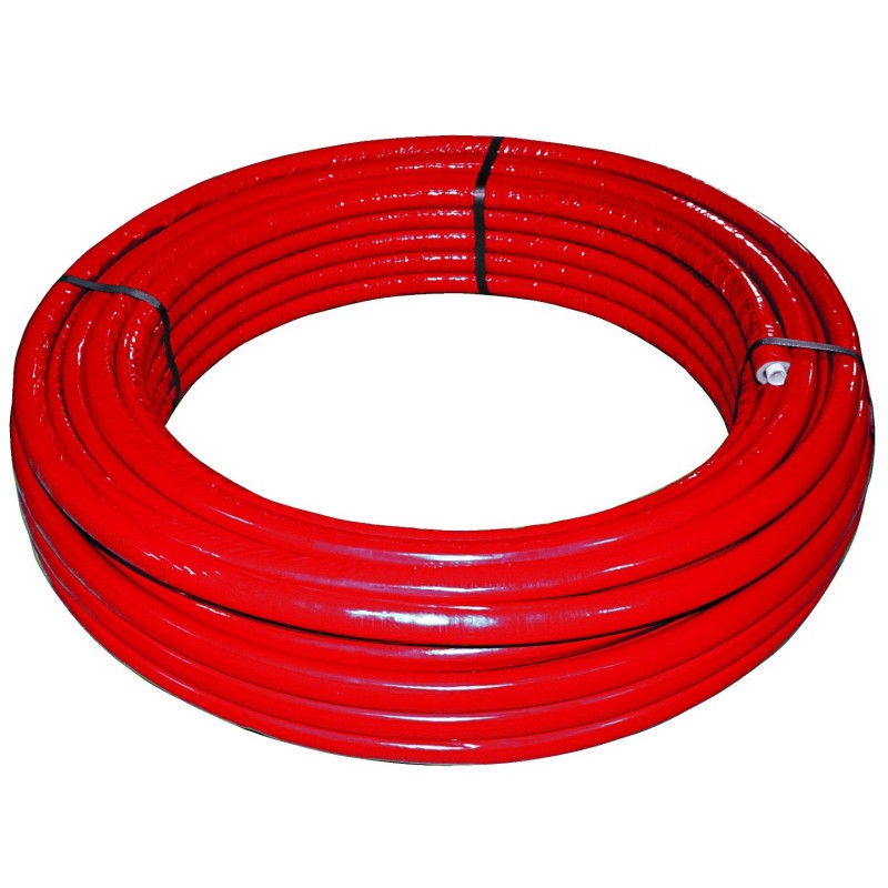 Rotolo mt. 50 tubo multistrato dm.20 rivestito rosso Idrobric SFURMT002750