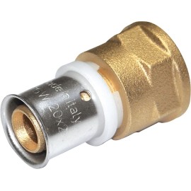 Raccordo diritto femmina diam.1/2x16 a pressare per multistrato Comisa N1704 A16