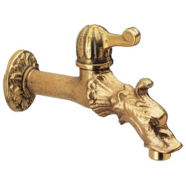 Rubinetto curvo da giardino in ottone giallo Remer 202LE