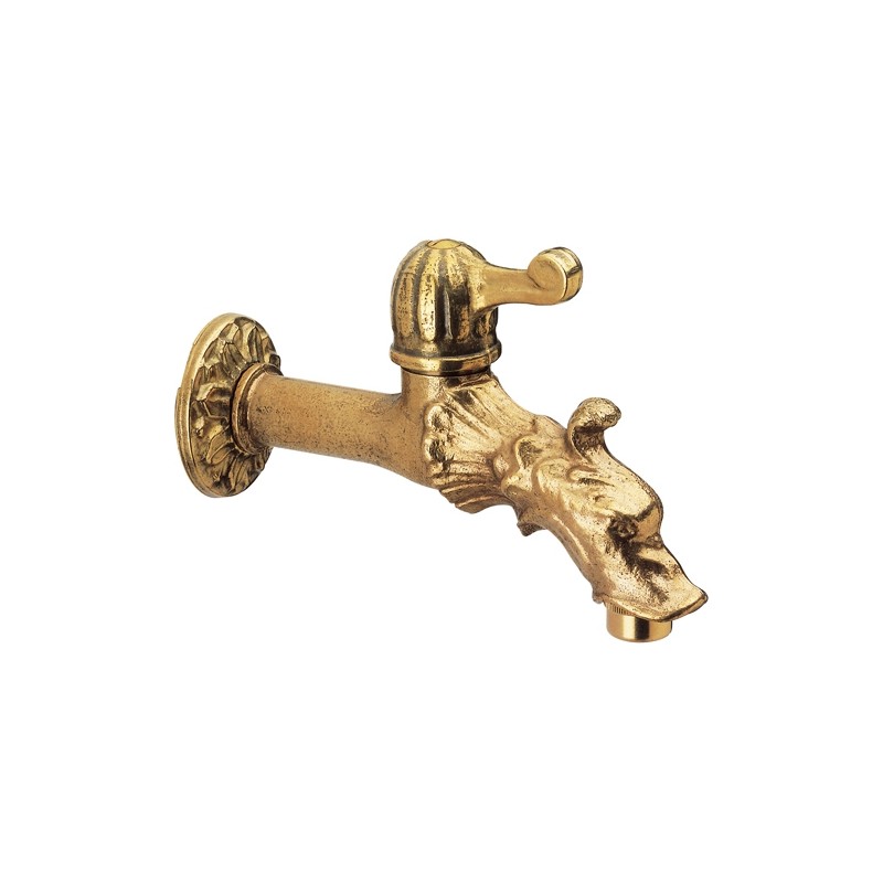 Rubinetto curvo da giardino in ottone giallo Remer 202LE