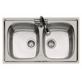 Lavello inox a 2 vasche 79x50 Foster SPA U81020 2