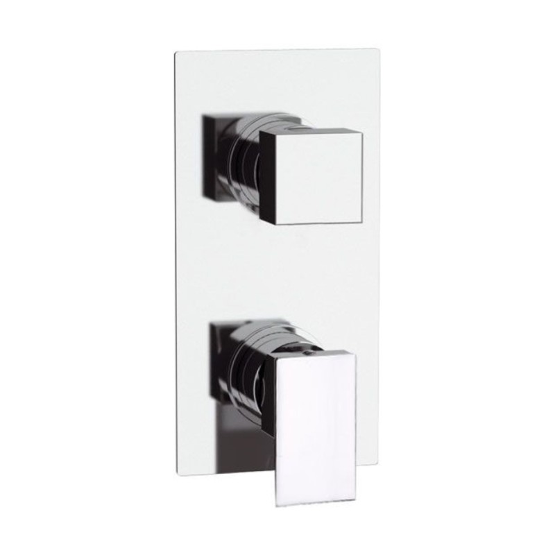 Rubinetto con piastra quadra per doccia con deviatore - serie skyline Daniel Rubinetterie SK612D3CR