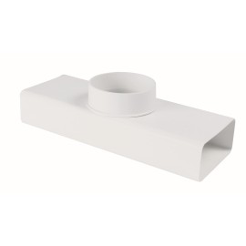 Raccordo a t rettangolare tondo 55x110-100 bianco per cappe Idrobric SFUASP0082BI
