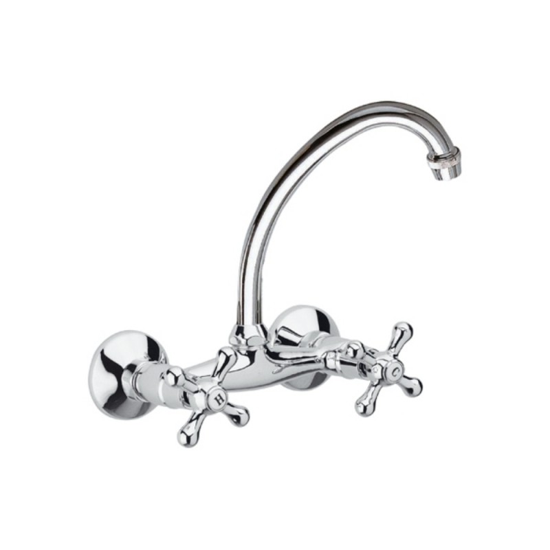 Rubinetto lavello a muro con canna superiore jota - serie liberty Remer 41LIJ