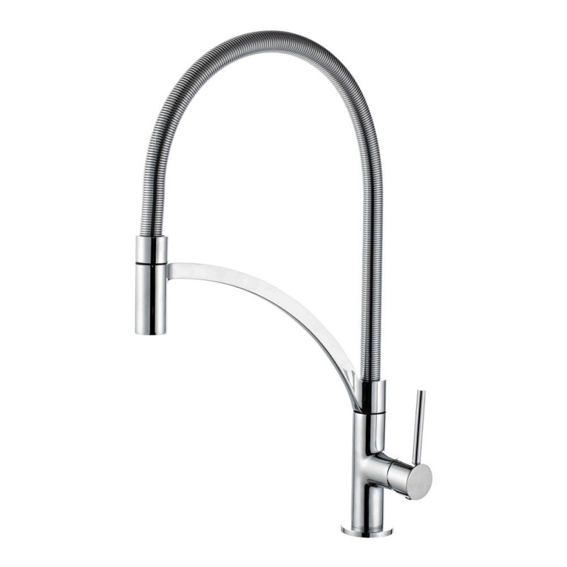 Miscelatore serie orlando per lavello cucina a bocca alta con doccetta estraibile monogetto Idrobric SCARUB0790AC