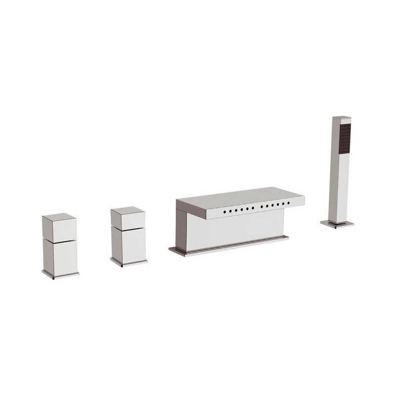 Miscelatore cube waterfall bordo vasca bocca con effetto multigetto Daniel Rubinetterie CU699CR