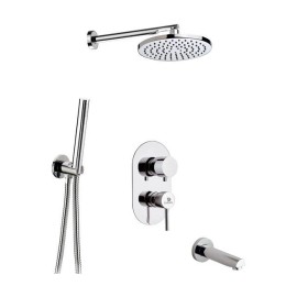 Set doccia con soffione anticalcare e braccio di cm 30, serie suvi di daniel rubinetterie Daniel Rubinetterie S20617ZCR