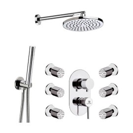 Set doccia con soffione minimale anticalcare con braccio in ottone cm 30. daniel rubinetterie serie suvi Daniel Rubinetterie ...