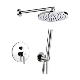 Set completo doccia dotato di soffione minimale anticalcare dotato supporto lusso - serie suvi Daniel Rubinetterie S20615ZCR