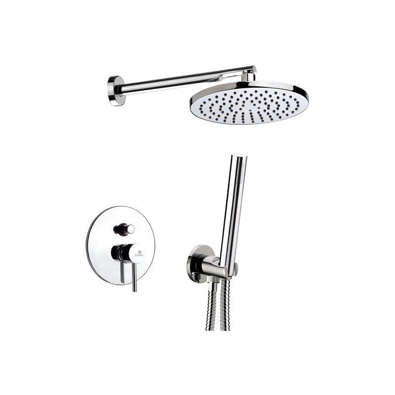 Set completo doccia dotato di soffione minimale anticalcare dotato supporto lusso - serie suvi Daniel Rubinetterie S20615ZCR