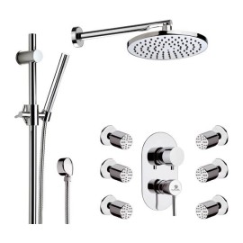 Set doccia della serei suvi composto da miscelatore e deviatore a 7 posizioni Daniel Rubinetterie S20613ZCR