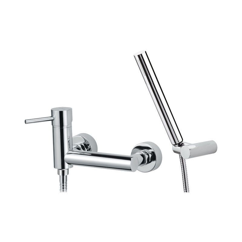 Rubinetto esterno dotato di doccia duplex, serie suvi caratterizzata da linee arrotondate e minimali Daniel Rubinetterie S206...