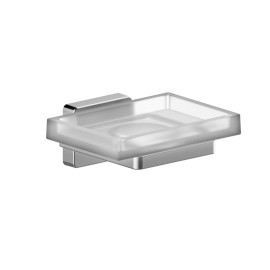 Porta saponetta serie cubo a muro in vetro satinato - fissaggio ad incollo o con viti Aquasanit A201110CR