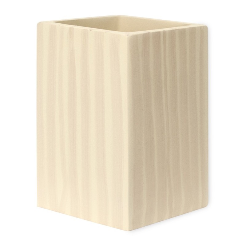 Bicchiere porta spazzolini serie cool da appoggio effetto legno chiaro. Aquasanit QE3100LE