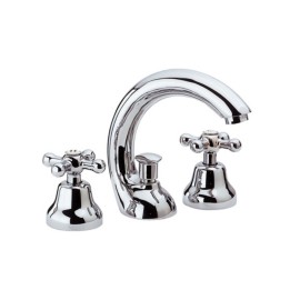 Rubinetto lavabo con bocca a c vitoni ceramici serie liberty Remer 11CLICE