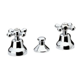 Rubinetto bidet con scarico automatico stile retro con vitoni ceramici - serie liberty Remer 21LICE