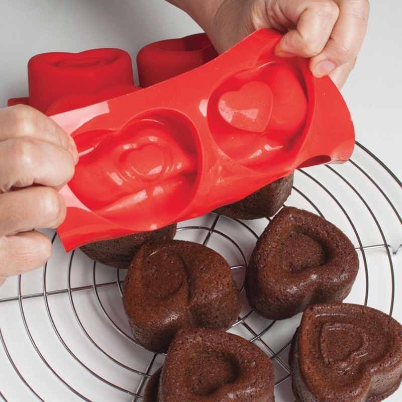 Stampo multiporzione per muffin a cuoricini Pavonidea FR064 Stampo multiporzione per muffin a cuoricini Pavonidea FR064