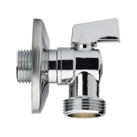 Rubinetto a sfera per lavatrice, maniglia a leva con rosetta in ottone cromato RR 261E1234