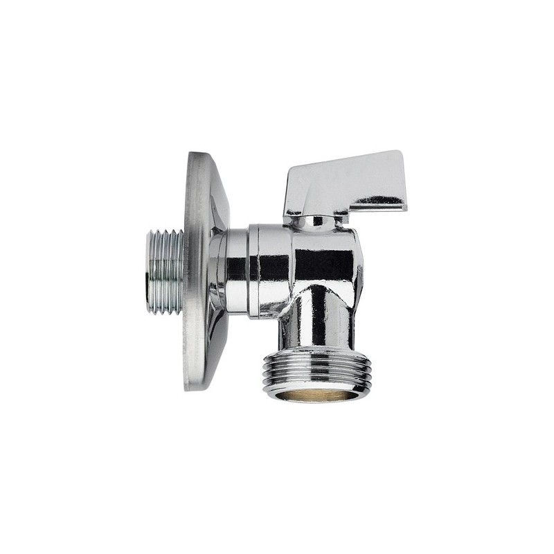 Rubinetto a sfera per lavatrice, maniglia a leva con rosetta in ottone cromato RR 261E1234