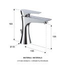 Diva rubinetto miscelatore per lavabo design moderno minimal Daniel Rubinetterie DV605CR