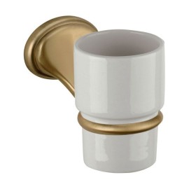 Porta bicchiere a muro color vecchio ottone serie revival Daniel Rubinetterie REPB94063