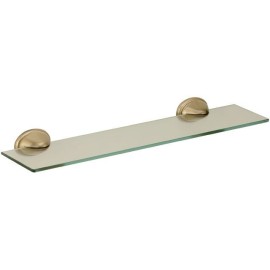 Mensola in vetro con supporti in ottone antico, serie revival Daniel Rubinetterie REME90063