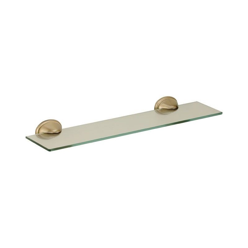 Mensola in vetro con supporti in ottone antico, serie revival Daniel Rubinetterie REME90063