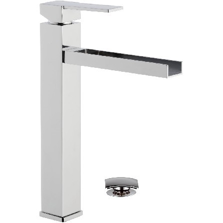 Miscelatore lavabo alto a cascata design moderno remer qubika