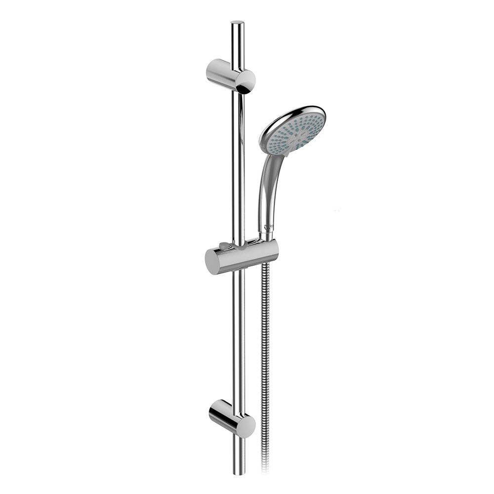 Saliscendi serie idealjeat cromato con doccino a 3 getti