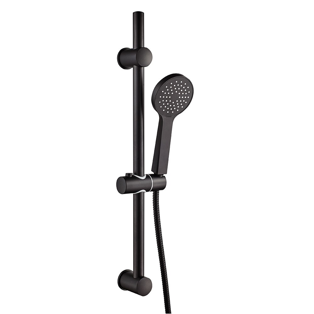 Saliscendi nero anticalcare con doccino a 1 getto - serie vogue